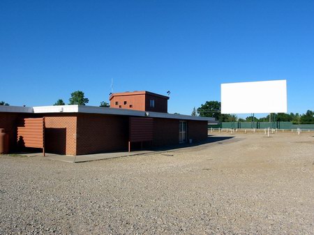 US-23 Drive-In Theater - Snack Bar And Screen - Photo From Water Winter Wonderland (newer photo)